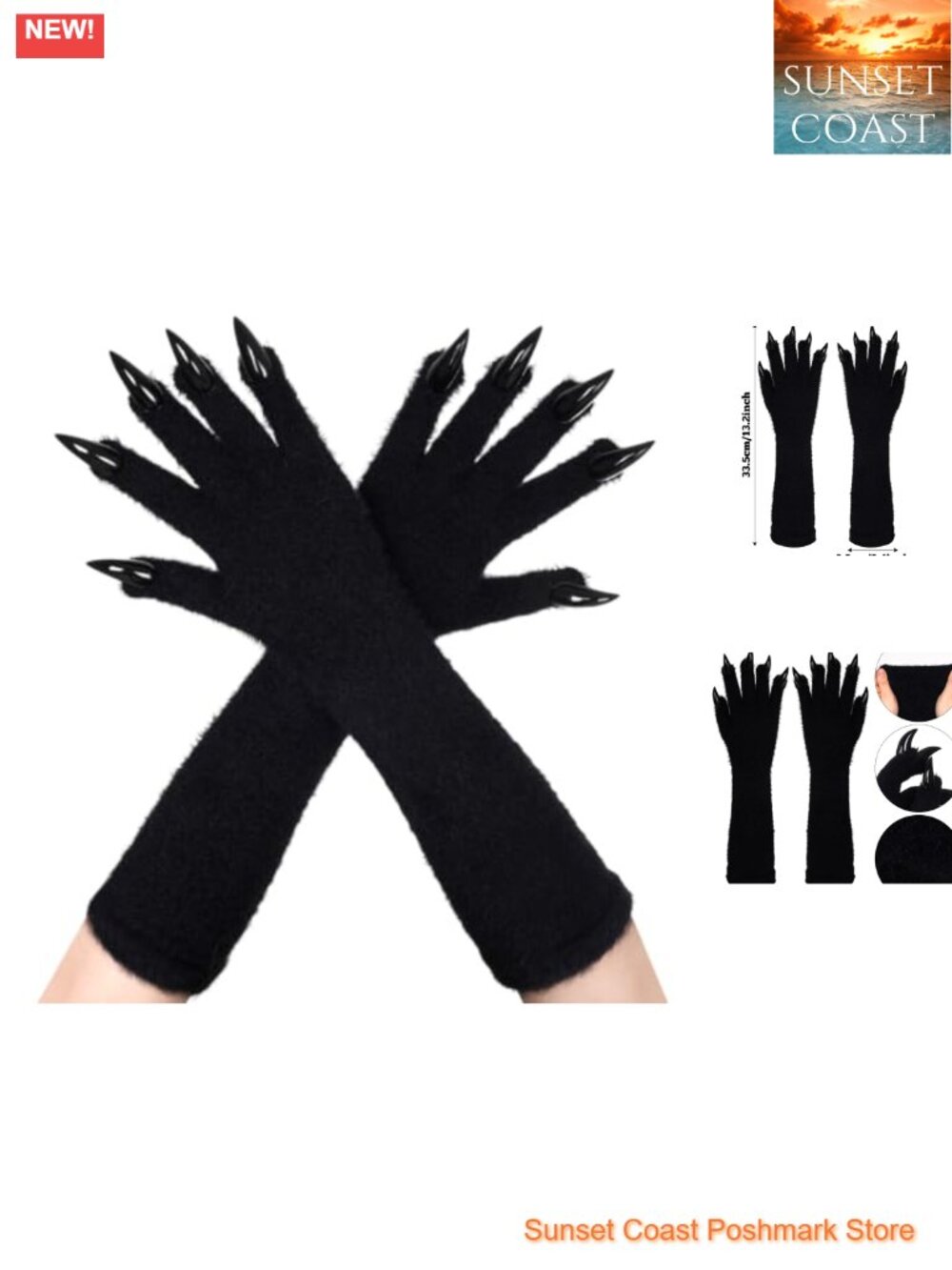 Furry Cat Claw Gloves Full Finger Paw Gloves Costume